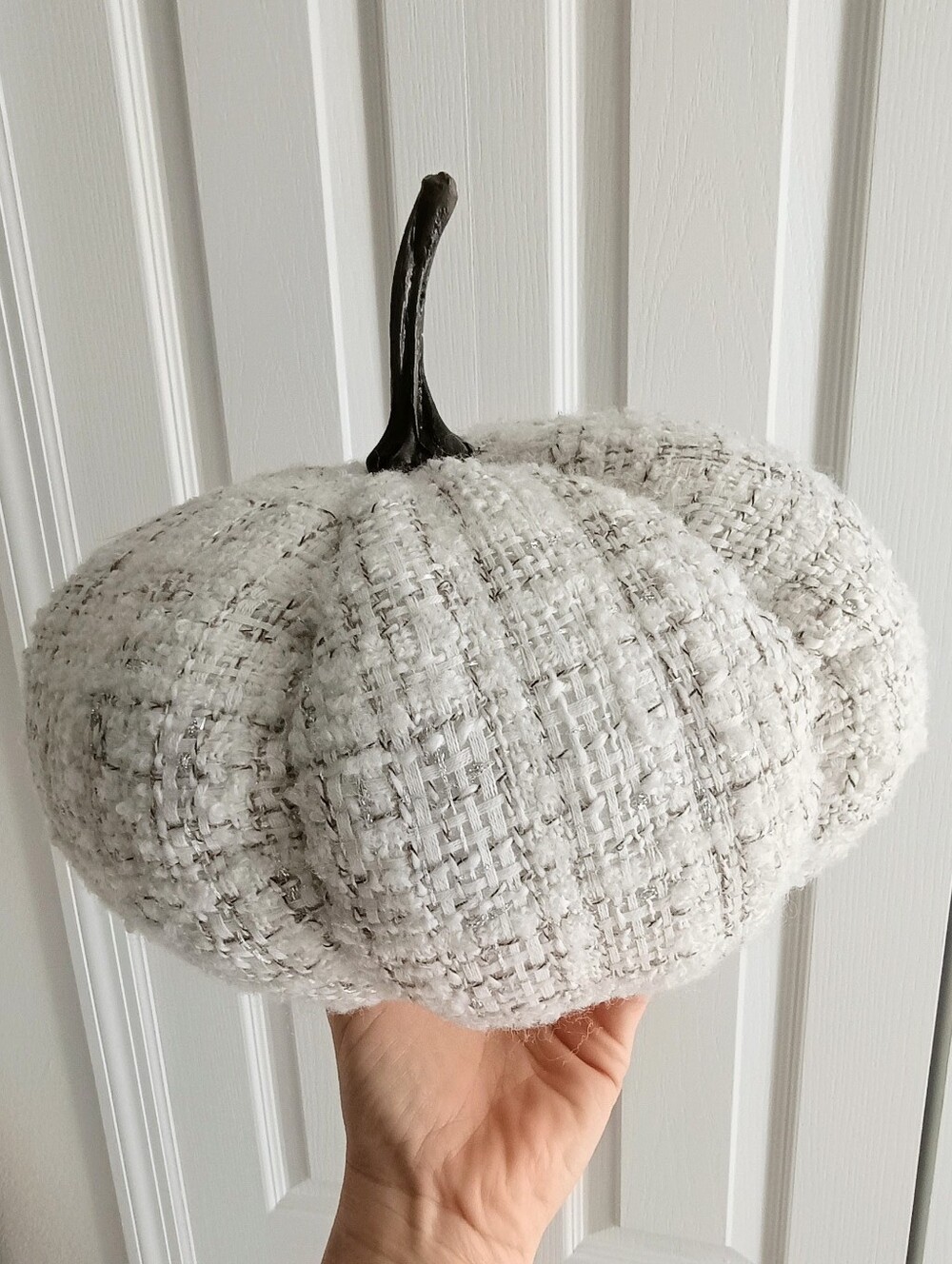 30" Fabric Tweed Pumpkin Shaped Accent Pillow Fall Decor Homegoods